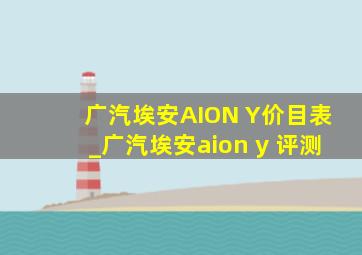 广汽埃安AION Y价目表_广汽埃安aion y 评测